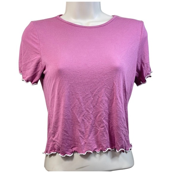 Heart Hips Tops - Womens Ruffle Trim Top Short‎ Sleeve Shirt Cute Casual Everyday